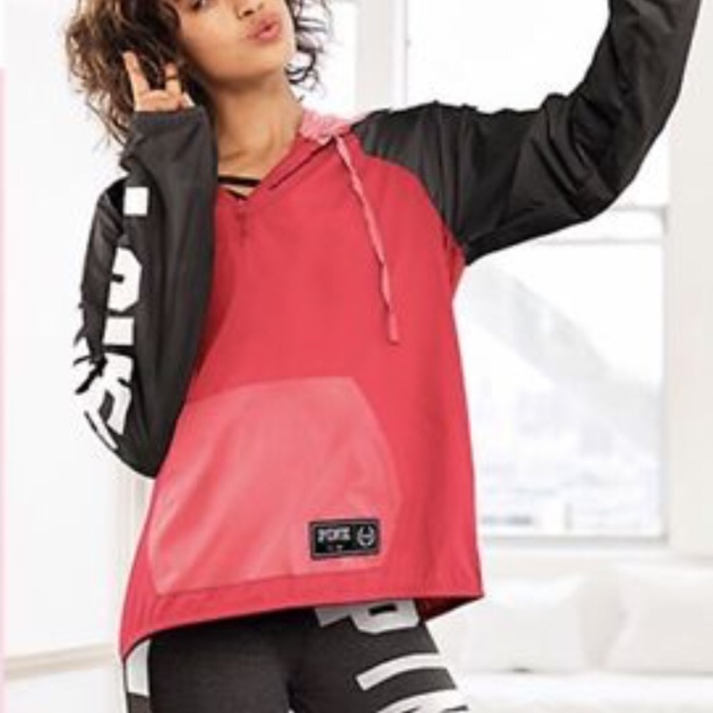 PINK Anorak Windbreaker M/L Neon Red M/L NEW